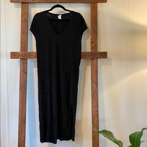 H&M black cotton kimono dress- S